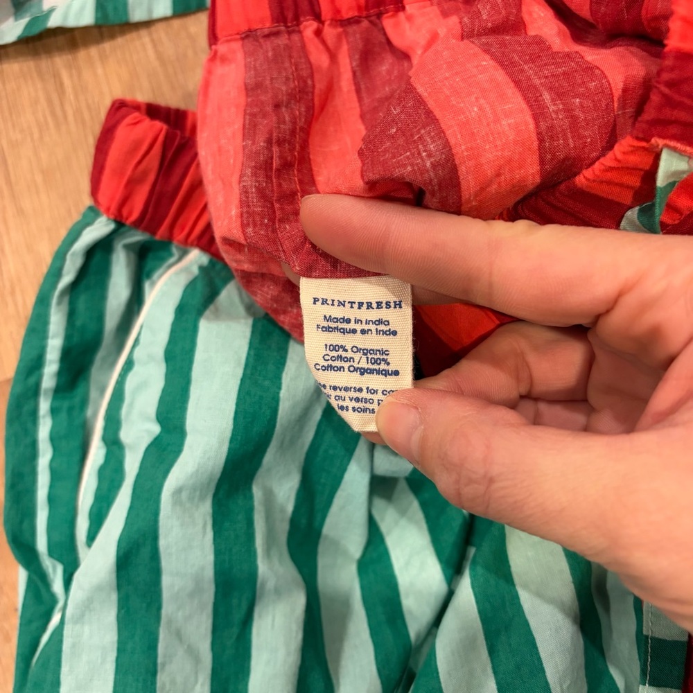 Printfresh Red And Green Striped Medium Pajama Se… - image 7